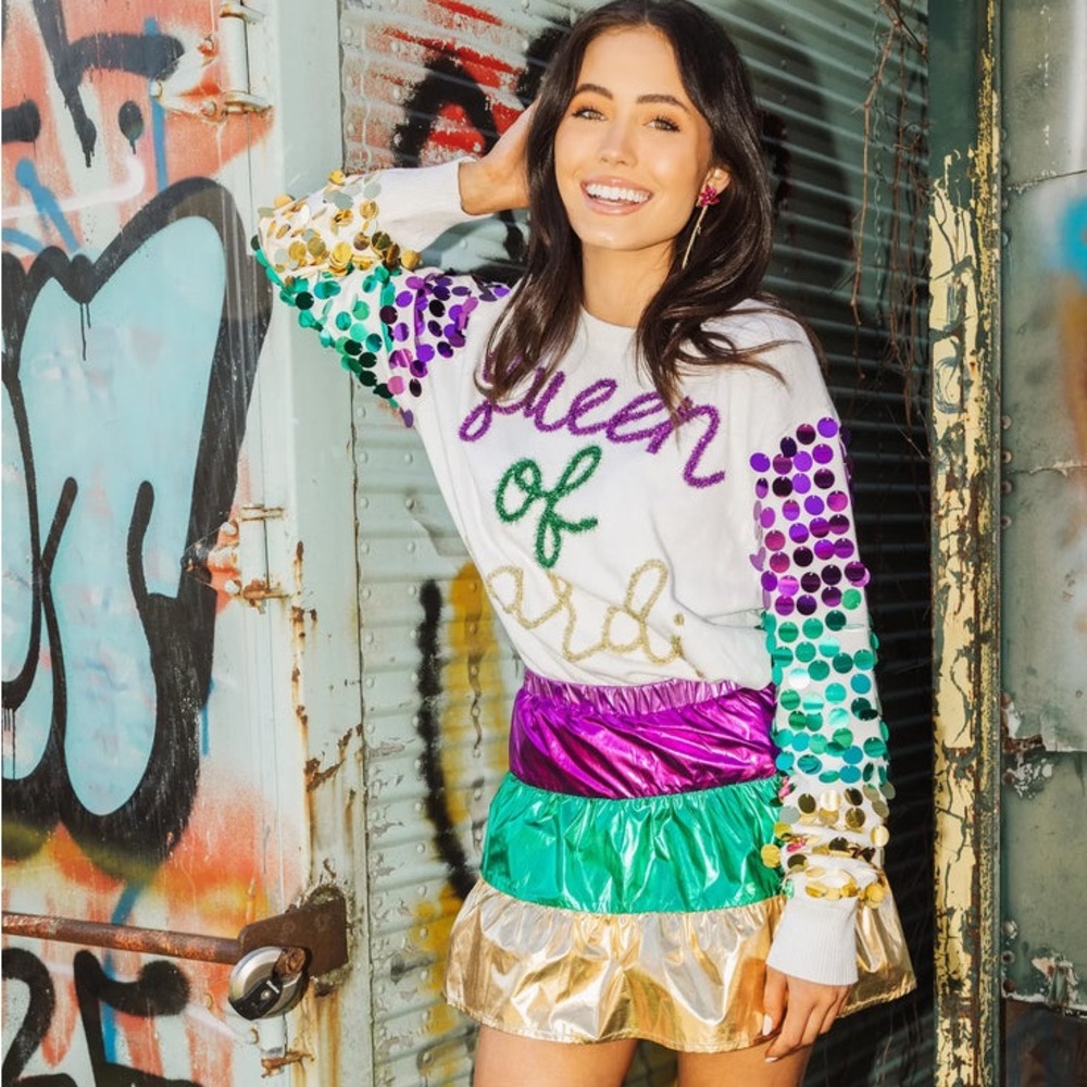 Mardi Gras metallic skirt!